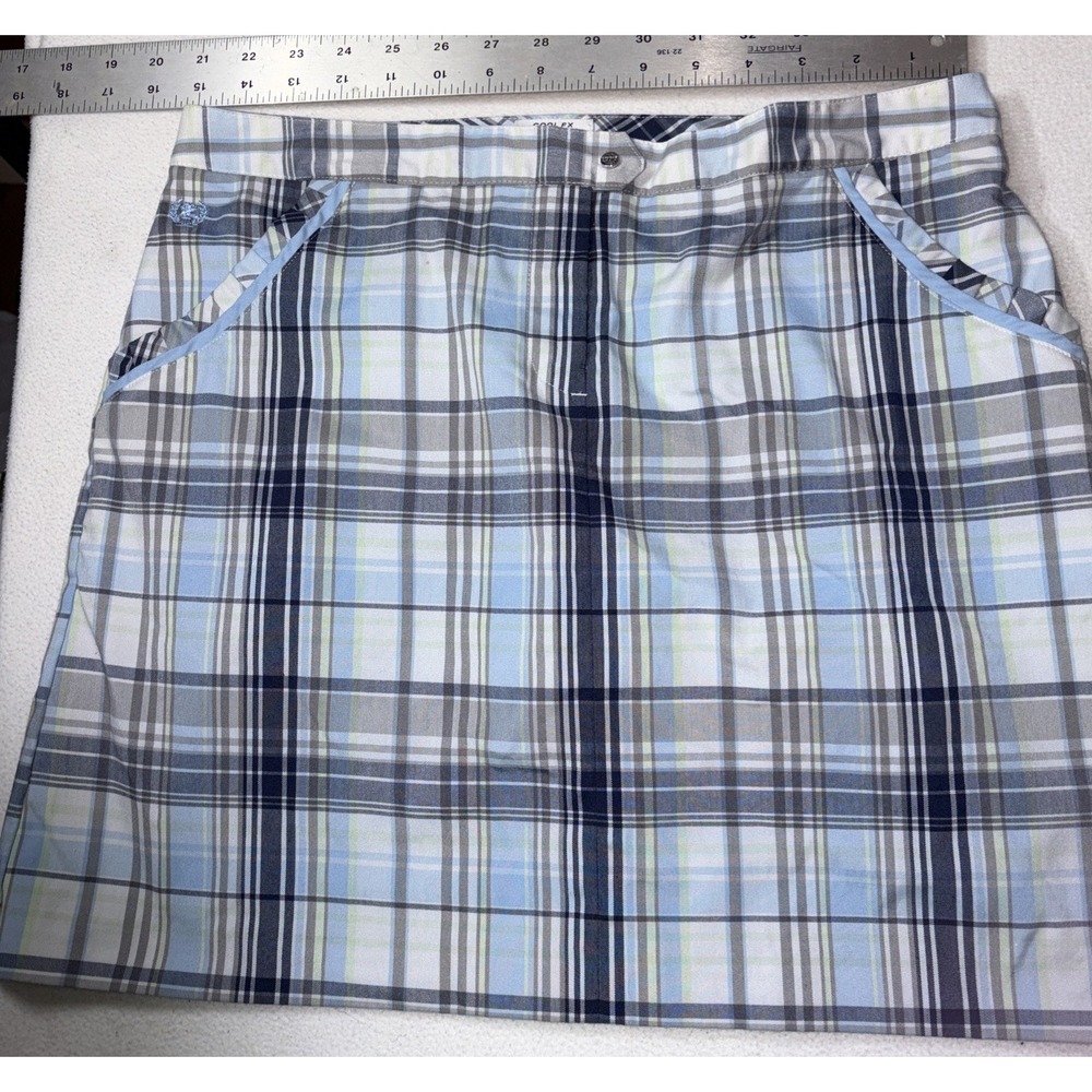 Izod Skort Women Blue/white Plaid  Cool FX Golf 4 Skort Golf Tennis